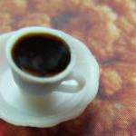 1 Set Of Cup Of Coffee And Saucer Miniature 1/12..