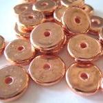25 Qty 13mm Greek Metalized Copper Ceramic Beads /..