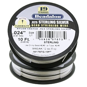 10 Feet Of Beadalon Solid Sterling Silver 19 Strand Beading Wire .024 Diameter